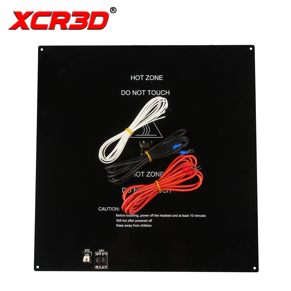 3D Printing Aluminium - XCR 3D ชิ้นส่วนเครื่องพิมพ์24V เตียงอุ่นการพิมพ์แพลตฟอร์มสีดำ MK3 Hotbed