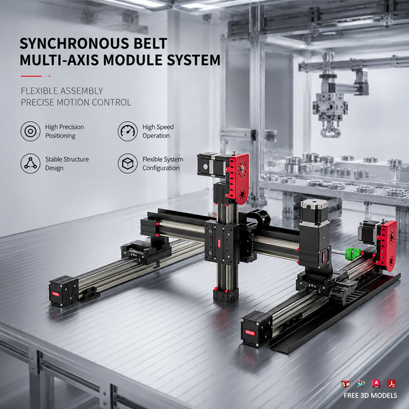 3D Printing Laser Cutting - โมดูลสายพานเชิงเส้นแบบ Linear Belt ระยะชัก 100-2000 มม.