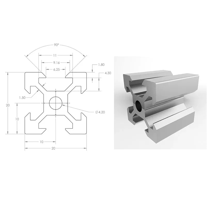2 ชิ้น Openbuilds 2020 V-Slot  - V Slot Aluminum Extrusion บทวิจารณ์และราคา