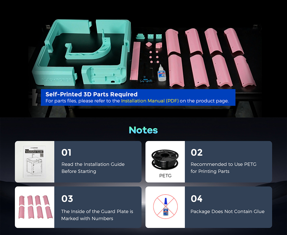 ชุดแผงตู้ FLASHFORGE สําหรับชุ - 3D Printer Enclosure Frame บทวิจารณ์และราคา