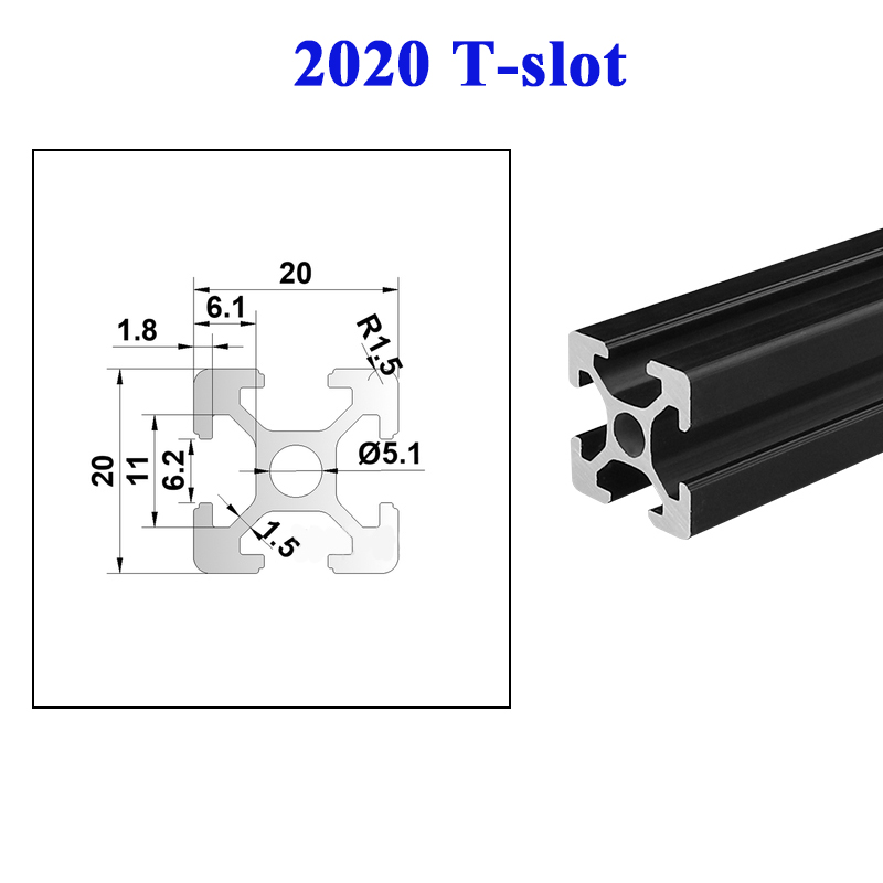 4pcs 2020 T-Slot อลูมิเนียม Ex - V Slot Aluminum Extrusion บทวิจารณ์และราคา