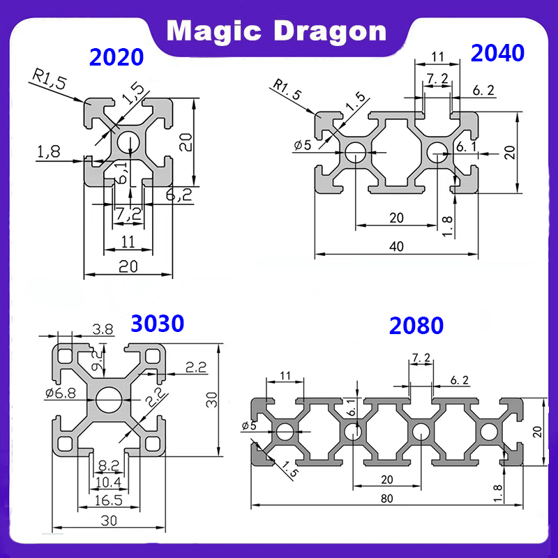 EU 2020 2040 2060 3030 3060 40 - V Slot Aluminum Extrusion บทวิจารณ์และราคา