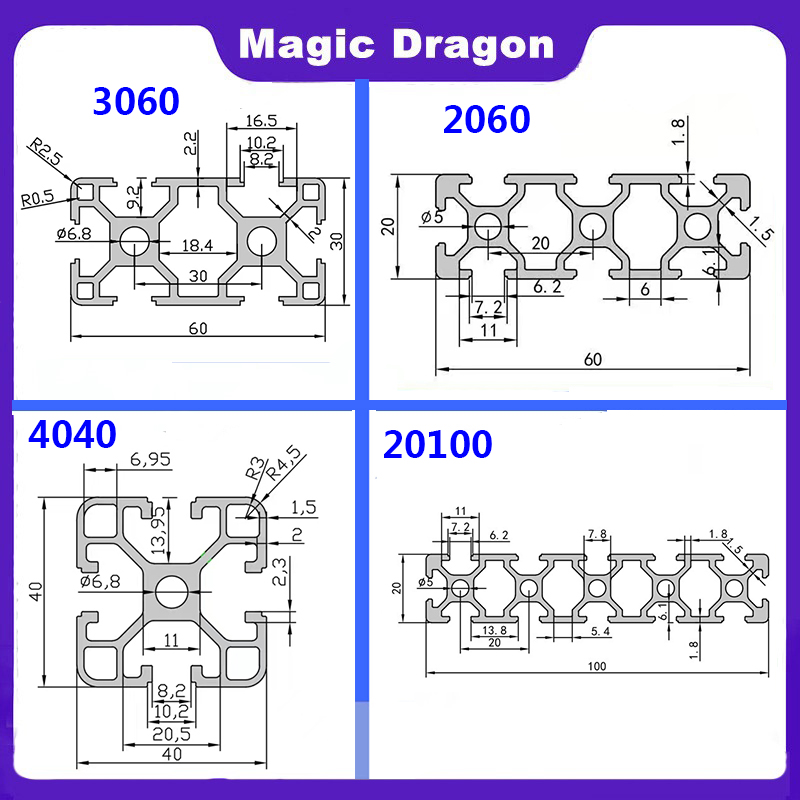 EU 2020 2040 2060 3030 3060 40 - V Slot Aluminum Extrusion บทวิจารณ์และราคา