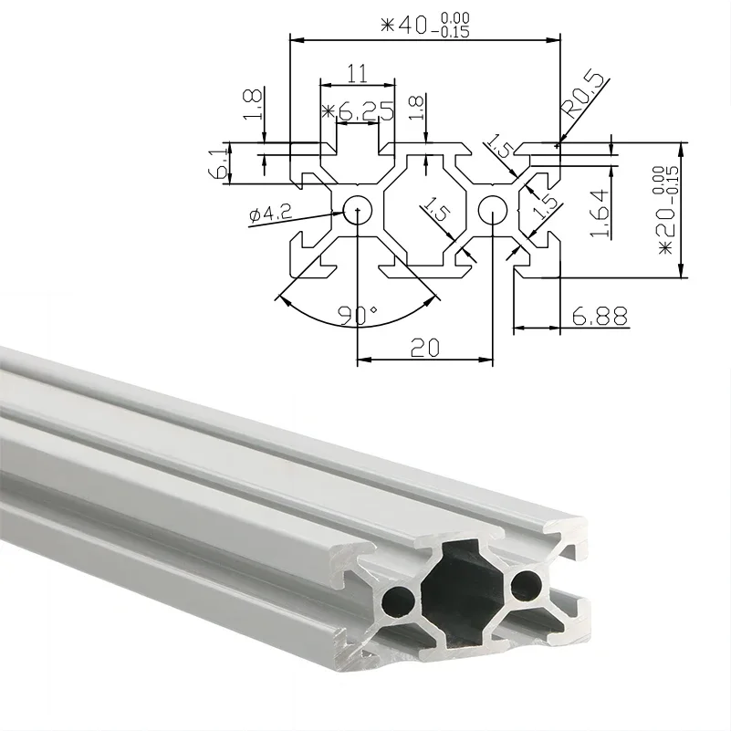 2 ชิ้น 2040 V-Slot อลูมิเนียม  - V Slot Aluminum Extrusion บทวิจารณ์และราคา