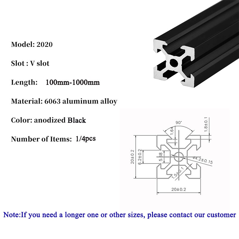 1/4ชิ้น2020 V-Slot 2020 V มาตร - V Slot Aluminum Extrusion บทวิจารณ์และราคา